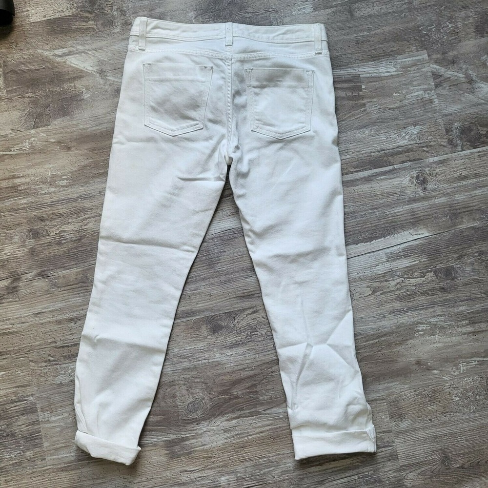 Banana Republic Womens White Skinny Jeans Size 27 Cotton Cuff Rollup Capri Pant - Picture 3 of 12